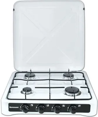 Obrázek produktu pro Ravanson K-04T, Černá, Bílá, Pracovní deska, Plynový, 4 zóna/zón, 4 zóna/zón, Kov, Plast