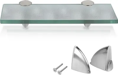 Produktbild von Fiqops Glasregal Wandregale mit Halterung Glasboden Badregal Bad Ablage Glasablage Regal Glas Badablage Glasscheibe Halterung Regale Milchglas Wandregal 20cmx0.8cm x10 cm