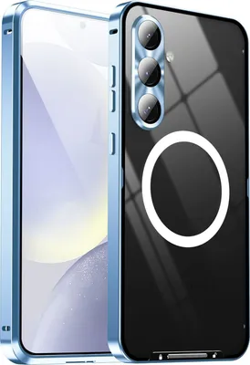 Image de Pour Samsung Galaxy S24 FE 5G Magnétique Magsafe Métal Design Protection Housse Bleue