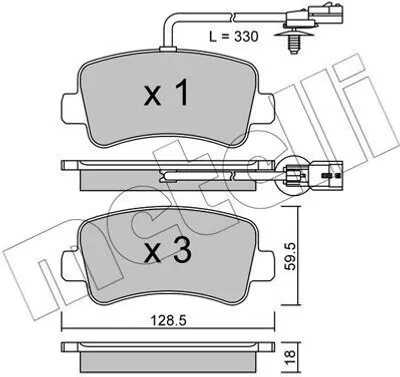Produktbild von METELLI Bremsbeläge Satz Hinten Bremsklötze für RENAULT MASTER III Kasten (FV) 22-0899-0