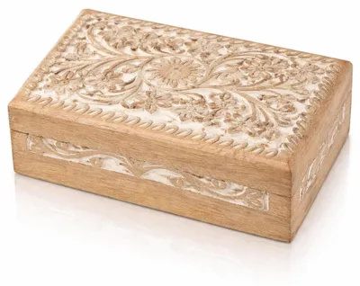 Productafbeelding van Solidchoice - Handgemaakte Houten Sieradenopbergdoos met Deksel