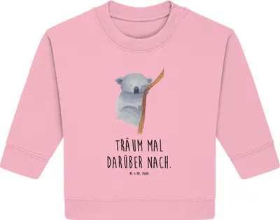 Produktbild von Mr. & Mrs. Panda Organic Baby Pullover Koalabär 6. - 12. Monat - Baumwolle Pink - Geschenk, Bullover, schlafen, Träumen, Lustige Sprüche, Bär, Koala, Schlafzimmer