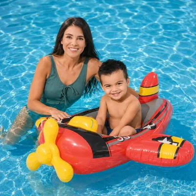 Produktbild von Aufblasbar Flugzeug Schwimmtier Schwimmboot L119xB114x40cm