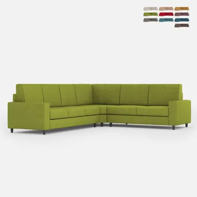 Produktbild von Großes Ecksofa aus Stoff, 6 Sitzplätze, 286x246 cm, modern, Sakar 18AG - Dunkel Grün