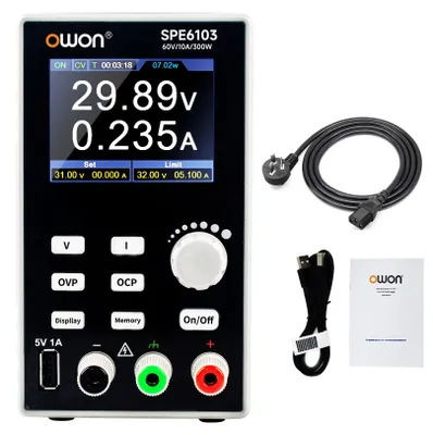 DC-Labornetzteil 300 W, 60 V/10 A, programmierbar, USB, TFT-Display