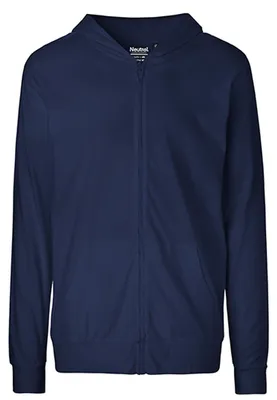 Immagine prodotto di Neutral O62301 | Felpa con cappuccio in jersey unisex con cerniera / Cappuccio doppiamente foderato - Colore: Navy - Taglia: 3XL