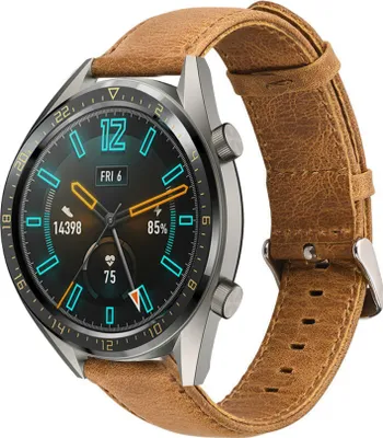 Produktbild von Strap-it Huawei Watch GT 2 Lederarmband (Braun)