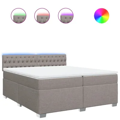 Produktbild von Boxspringbett mit Matratze Taupe 200x200 cm Stoff