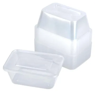 Produktbild von 25 Stück Lebensmittelbehälter mit Deckel - 900 ml wiederverwendbar