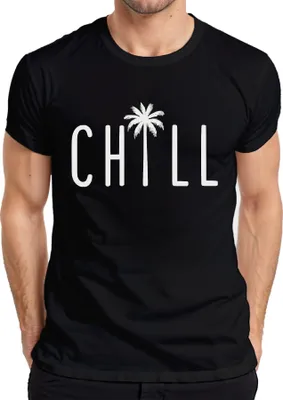 Produktbild von Chill Palme Strand Urlaub Sommer Relax Meer Tropisch Relaxen Herren T-Shirt, Schwarz, XXL