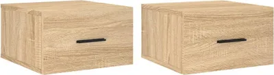 Obrázok produktu pre vidaXL Nástenné nočné stolíky 2 ks Dub Sonoma 35x35x20 cm