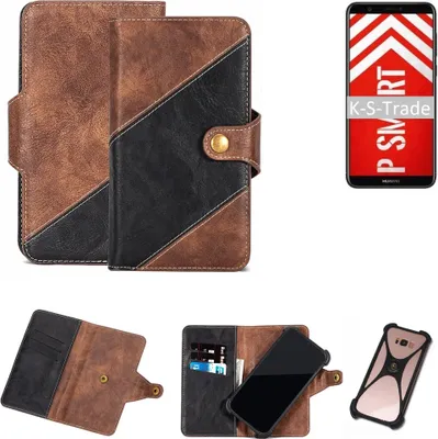 Produktbild von K-S-Trade Handy Hülle Schutz Hülle Schutzhülle Bookstyle Case kompatibel mit Huawei P Smart Handy Cover Hülle Schutztasche 1x