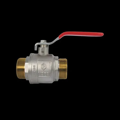 Immagine prodotto di Valvola a sfera in ottone AquaCraft 1001000145 con maniglia a leva (piatta) rossa, maschio x maschio 1"