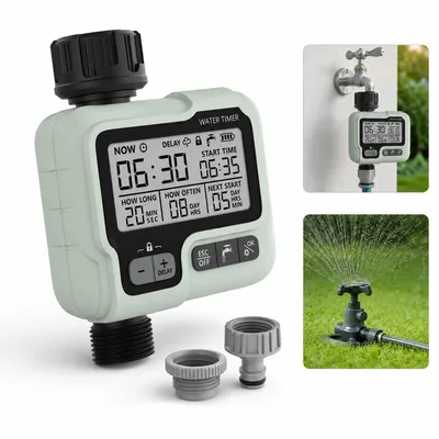 Produktbild von Bewässerungscomputer 1 Ausgang mit LCD, Automatische Gartenbewässerung, Regenverzögerung, Kindersicherung & Manueller Bewässerung