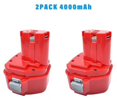 Image de Batterie de remplacement 12V pour outils électriques - Batterie NiMH - Capacité de 4,0 Ah - Rechargeable - Lot de 2 - Compatible avec les modèles PA12 1220 1222 1235 1233S 6271D L50