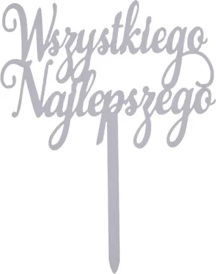 Productafbeelding van Topper voor taart, beste wensen, acryl, zilverkleurig