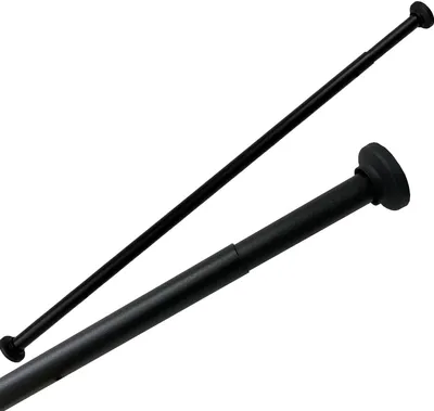 Produktbild von ALU MATT SCHWARZ Duschvorhangstange 125 - 220 cm Teleskopstange Klemmstange für Duschvorhang und Vorhang