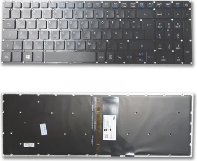 Produktbild von Bucom Beleuchtete Tastatur für Aspire A515-41, A515-41G, A515-51, A515-51G, A517, A517-51, E5-573T, E1-771G, V3-574, A5 515, A315-51, schwarz