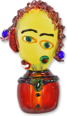 Produktbild von Abstrakte Glasfigur eines Frauenkopfes im Muranostil Replikat Retro Design Dekoration