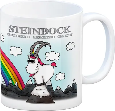 Produktbild von Honeycorns Kaffeebecher mit Sternzeichen Steinbock Motiv Tasse Kaffeetasse