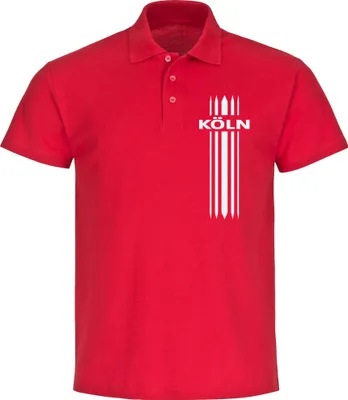Produktbild von multifanshop Poloshirt - Köln - Streifen, rot, Größe L