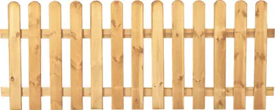 A wooden picket fence against a white background.