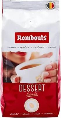 Produktbild von Rombouts Dessert Barista Kaffeebohnen 500g – Traditionelle belgische Röstung, ausgewogenes und volles Aroma, 100% Arabica, ideal für Vollautomaten