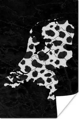 Produktbild von MuchoWow® Poster Karte - Niederlande - Pantherdruck 40x60 cm - Plakate für die Wand - Poster Babyzimmer