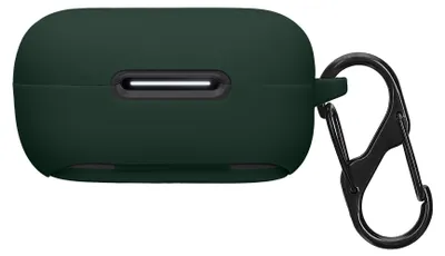Produktbild von kwmobile Schutzhülle für Anker Soundcore P30i Hülle - TPU Silikon Case für Kopfhörer Ladecase - stoßfestes Cover mit Karabiner - Dunkelgrün