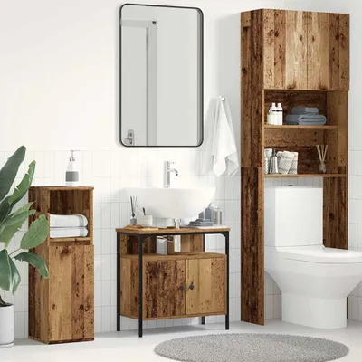 Produktbild von Möbel Waschbeckenunterschrank Altholz-Optik 60x30x60 cm Holzwerkstoff - Badspiegel &22913