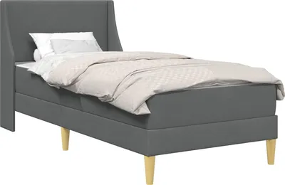 Produktbild von Bettgestell mit Matratze Dunkelgrau 100 x 200 cm Polyester