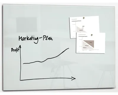Produktbild von SIGEL GL211 Glas-Whiteboard / große Glasmagnettafel Artverum, 90x120 cm, super-weiß