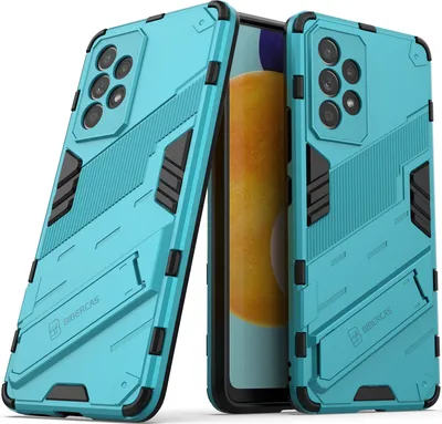 Produktbild von Armor Hülle für Samsung Galaxy A53 5G, Hybrid PC TPU Bumper Stoßfestes Schutzhülle mit Standfunktion Blau