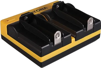 Produktbild von Patona 18650 Batterieladegerät mit 2 Batterieschächten und Ladeanzeige, 600 mA