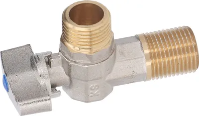 Imagen del producto de Válvula de ángulo de latón con rosca G1/2, en forma de triángulo, de gran caudal, para agua fría y caliente, ideal para cocina y baño (azul)