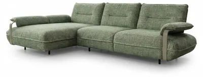 Produktbild von KAWOLA Ecksofa ANISSA Stoff grün manuelle Rückenverstellung Longchair links