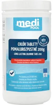 Obrázek produktu pro Chlorové tablety mediPOOL pomalurozpustné 200 g