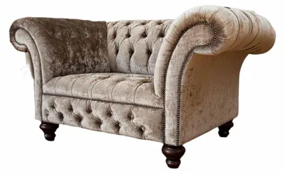 Produktbild von Chesterfield Sessel Couch 1 Sitzer Sofa Textil Stoff Couchen Polster Neu
