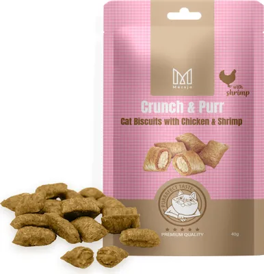 Obrázok produktu pre Katzensnack Crunch & Purr – sušienky s kuracím mäsom a krevami Mersjo 40 g