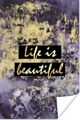 Produktbild von MuchoWow® Poster Zitate - Leben - Gold 40x60 cm - Plakate für die Wand - Poster Babyzimmer