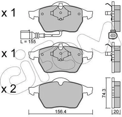 Produktbild von CIFAM Bremsbeläge Satz Vorne Bremsklötze für VW Golf IV Schrägheck (1J1) 822-181-4