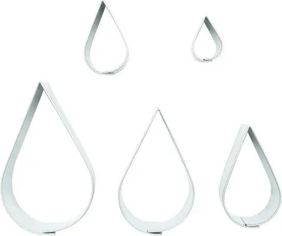 Immagine prodotto di Formine per biscotti a forma di goccia - accessori da forno versatili - 5 pezzi - metallo