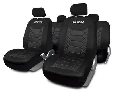 Produktbild von SPARCO BK Sitzschonbezug Sitzbezüge Set Vorne und Hinten Universal PVC Polyester Schwarz