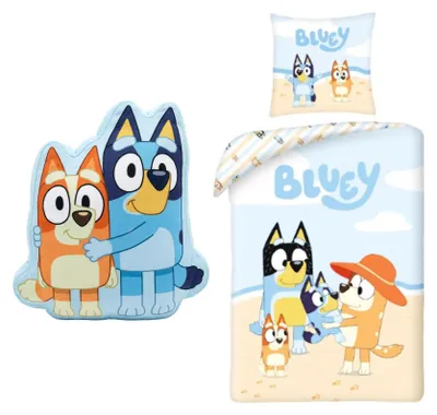 Image de Ensemble de literie Bluey : housse de couette et taie d'oreiller