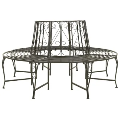 Produktbild von Gartenbank "Jucken" aus Stahl in Silbergrau. Abmessungen (L/B/H) 160x160x89 cm