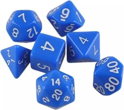 Obrázek produktu pro Sada 7 kostek pro hru Dungeons and Dragons (modrá)