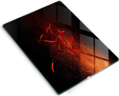 Produktbild von Abdeckung Glas - Küchenabdeckung - 40x52 cm - Abdeckplatte - Scharfe Chilischoten