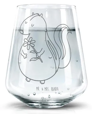 Produktbild von Mr. & Mrs. Panda Glas Stinktier Blume - Transparent - Geschenk, Dreams, Trinkgefäß, Trinkglas, Tumbler, Raubtier, Skunk, Träume, Wasserglas, Wildtier, Becherglas