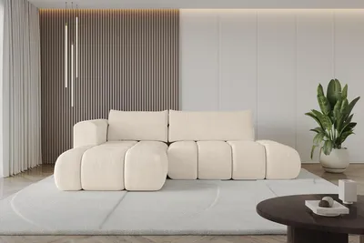 Produktbild von ALTDECOR Ecksofa mit Schlaffunktion und Bettkasten CLOUD-L 280x185x90 Beige - Corner Sofa Bett Eckcouch Couch L-Form Schlafcouch Ausziehbar Wohnlandschaft Schlafsofa Cauchsofa