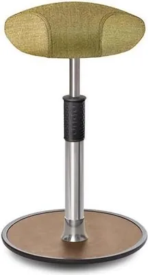 Produktbild von Sitz- Stehhocker Free Tall Triangel Camira Rivet Senfgelb Chrom /Natur.